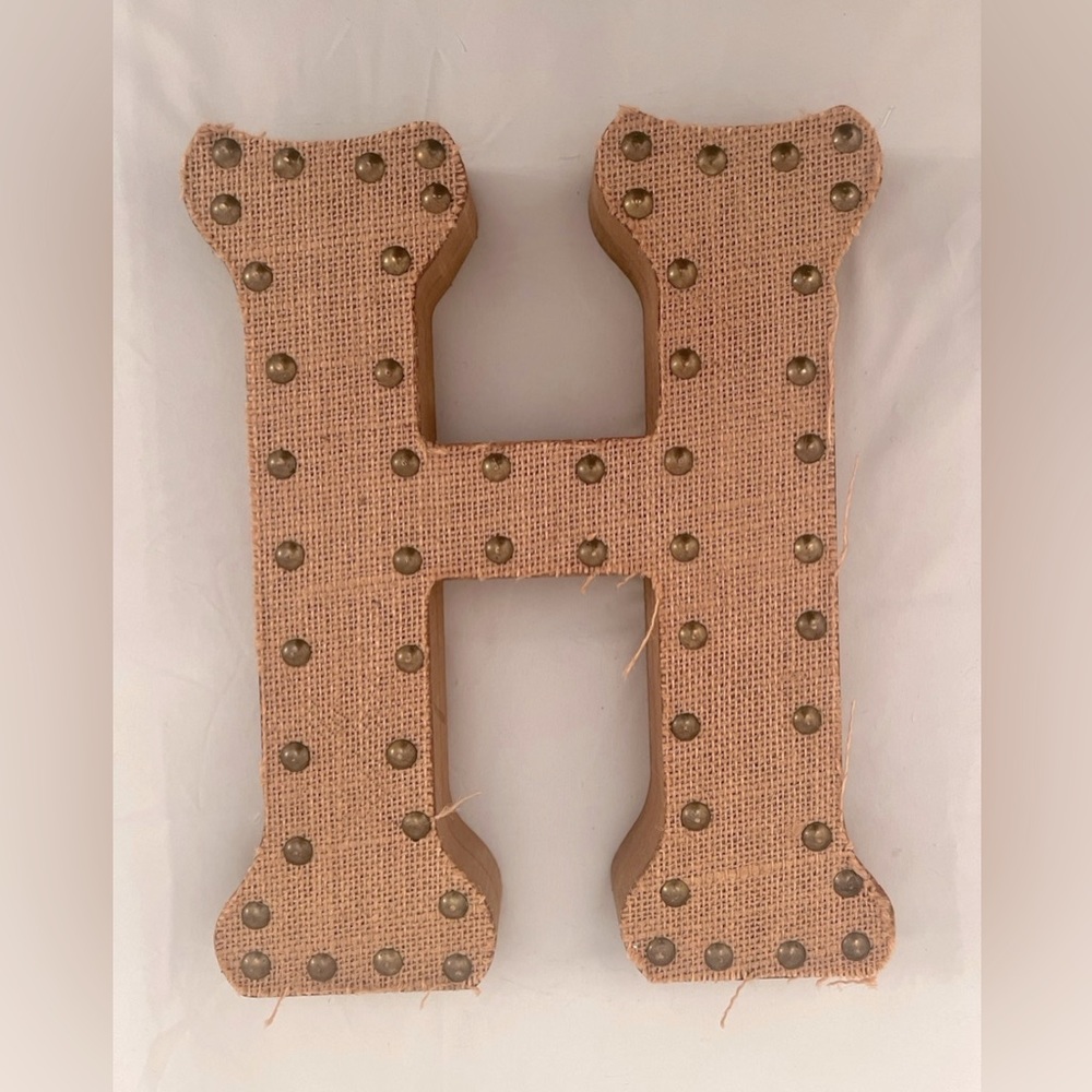 Wooden letter H decorative table wall decor